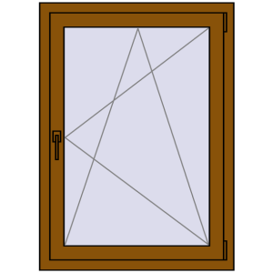 Buy Tilt-and-Turn 800x1100 mm REHAU OPTIMUM EURO-DESIGN 70 GOLDEN OAK two-sided