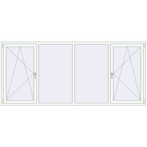 Buy Tilt-and-Turn 2950x1300 mm REHAU ENERGY-SAVING SYNEGO MD RAL 9016 Traffic white two-sided