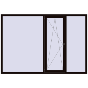 Buy Tilt-and-Turn 2400x1650 mm REHAU OPTIMUM EURO-DESIGN 70 BLACK_BROWN two-sided