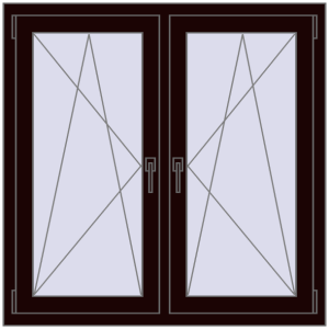 Zamów teraz Okna skrzydłowe 1095x1085 mm REHAU ENERGY-SAVING SYNEGO MD CHOCOLATE_BROWN dwustronny