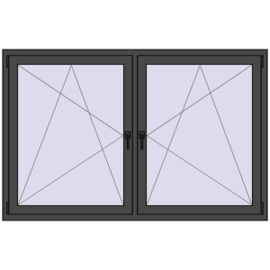 Buy Tilt-and-Turn 1770x1160 mm REHAU ENERGY-SAVING SYNEGO MD BASALT_GREY two-sided