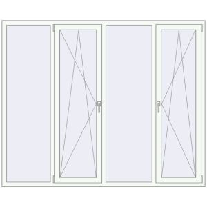 Buy Tilt-and-Turn 2200x1800 mm REHAU ENERGY-SAVING SYNEGO MD RAL 9016 Traffic white two-sided