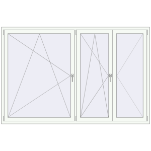 Buy Tilt-and-Turn 2300x1500 mm REHAU OPTIMUM EURO-DESIGN 70 RAL 9016 Traffic white two-sided