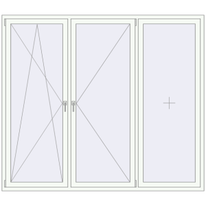 Buy Tilt-and-Turn 2300x2000 mm REHAU OPTIMUM EURO-DESIGN 70 RAL 9016 Traffic white two-sided