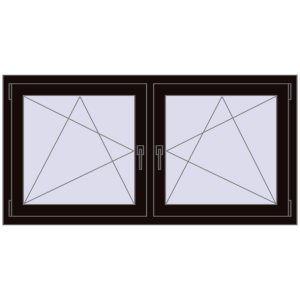 Zamów teraz Okna skrzydłowe 1545x725 mm REHAU ENERGY-SAVING SYNEGO MD BLACK_BROWN dwustronny