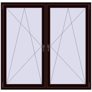 Zamów teraz Okna skrzydłowe 1710x1600 mm REHAU ENERGY-SAVING SYNEGO MD CHOCOLATE_BROWN dwustronny
