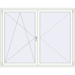 Buy Tilt-and-Turn 1879x1500 mm REHAU ENERGY-SAVING SYNEGO MD RAL 9016 Traffic white two-sided