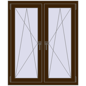 Okno plastikowe 1005x1220 mm Dwuskrzydłowe. Widok od środka Zamów teraz Okna skrzydłowe 1005x1220 mm REHAU ENERGY-SAVING SYNEGO MD DARK_OAK dwustronny