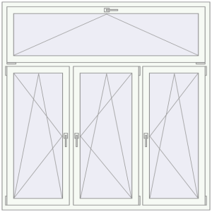 Buy Tilt-and-Turn 1800x1800 mm ALU STANDARD 72 RAL 9016 Traffic white two-sided