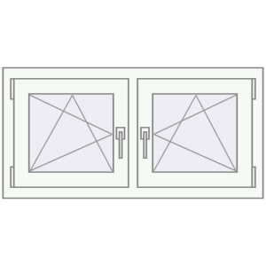 Buy Tilt-and-Turn 1000x500 mm REHAU OPTIMUM EURO-DESIGN 70 RAL 9016 Traffic white two-sided