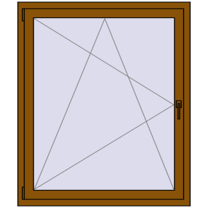 Buy Tilt-and-Turn 1100x1300 mm REHAU OPTIMUM EURO-DESIGN 70 GOLDEN OAK two-sided