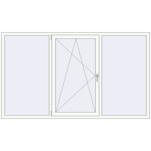 Buy Tilt-and-Turn 2350x1370 mm REHAU OPTIMUM EURO-DESIGN 70 RAL 9016 Traffic white two-sided