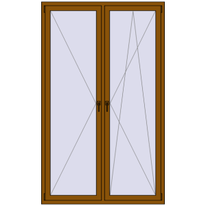 Buy Tilt-and-Turn 1400x2300 mm REHAU ENERGY-SAVING SYNEGO MD GOLDEN OAK two-sided