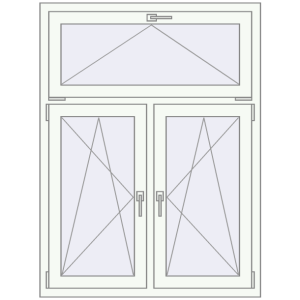 Buy Tilt-and-Turn 1050x1400 mm REHAU OPTIMUM EURO-DESIGN 70 RAL 9016 Traffic white two-sided