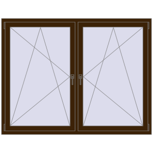 Buy Tilt-and-Turn 1755x1370 mm REHAU ENERGY-SAVING SYNEGO MD DARK_OAK two-sided