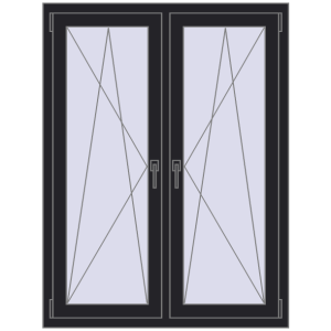 Zamów teraz Okna skrzydłowe 1050x1400 mm REHAU ENERGY-SAVING SYNEGO MD BLACK_ULTI-MATT dwustronny