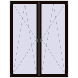 Zamów teraz Okna skrzydłowe 1800x2350 mm REHAU ENERGY-SAVING SYNEGO MD BLACK_BROWN dwustronny