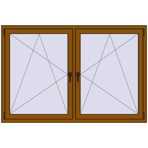 Okno plastikowe 1830x1175 mm Dwuskrzydłowe. Widok od środka Zamów teraz Okna skrzydłowe 1830x1175 mm REHAU ENERGY-SAVING SYNEGO MD GOLDEN OAK dwustronny