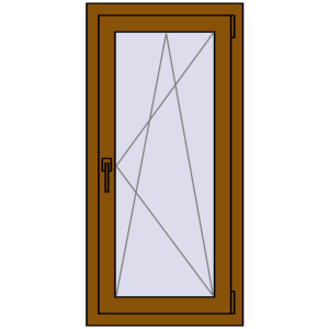 Buy Tilt-and-Turn 550x1130 mm REHAU OPTIMUM EURO-DESIGN 70 GOLDEN OAK two-sided