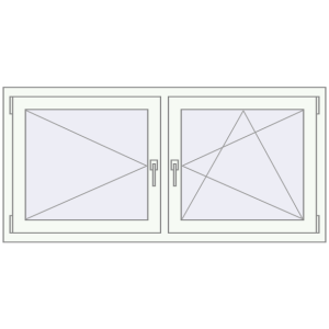 Okno plastikowe 1460x700 mm Dwuskrzydłowe. Widok od środka Zamów teraz Okna skrzydłowe 1460x700 mm REHAU OPTIMUM EURO-DESIGN 70 RAL 9016 Traffic white dwustronny