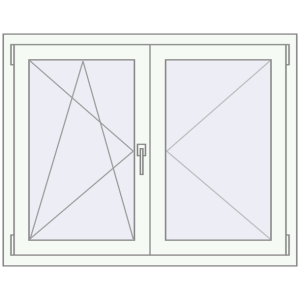 Buy Tilt-and-Turn 1140x900 mm REHAU ENERGY-SAVING SYNEGO MD RAL 9016 Traffic white two-sided