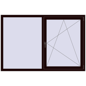 Buy Tilt-and-Turn 1800x1200 mm REHAU OPTIMUM EURO-DESIGN 70 CHOCOLATE_BROWN two-sided