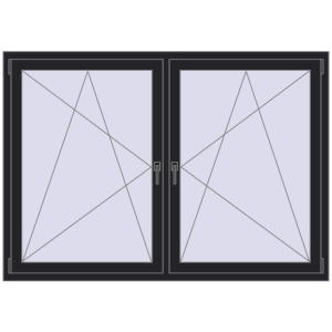 Buy Tilt-and-Turn 1770x1235 mm REHAU ENERGY-SAVING SYNEGO MD BLACK_ULTI-MATT two-sided