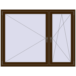 Buy Tilt-and-Turn 1700x1300 mm REHAU ENERGY-SAVING SYNEGO MD DARK_OAK two-sided