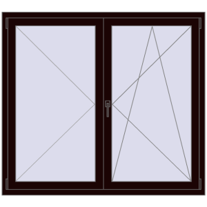 Buy Tilt-and-Turn 1500x1350 mm REHAU OPTIMUM EURO-DESIGN 70 CHOCOLATE_BROWN two-sided