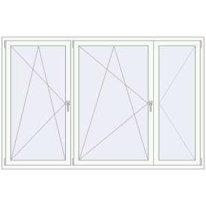 Buy Tilt-and-Turn 2300x1500 mm REHAU OPTIMUM EURO-DESIGN 70 RAL 9016 Traffic white two-sided