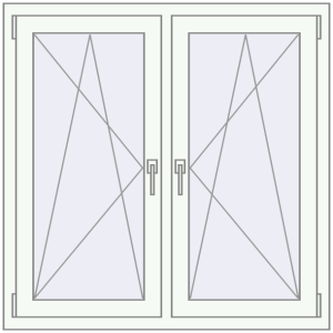 Buy Tilt-and-Turn 1100x1100 mm REHAU OPTIMUM EURO-DESIGN 70 RAL 9016 Traffic white two-sided