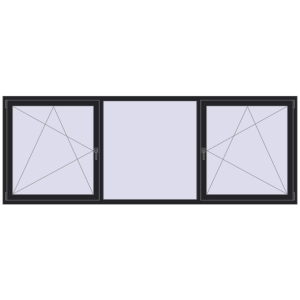Buy Tilt-and-Turn 3000x1100 mm REHAU ENERGY-SAVING SYNEGO MD BLACK_ULTI-MATT two-sided