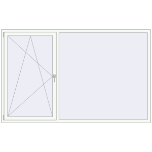 Buy Tilt-and-Turn 2400x1500 mm REHAU OPTIMUM EURO-DESIGN 70 RAL 9016 Traffic white two-sided