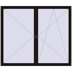 Buy Tilt-and-Turn 2600x2200 mm REHAU OPTIMUM EURO-DESIGN 70 BLACK_BROWN two-sided