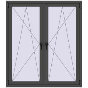 Zamów teraz Okna skrzydłowe 1350x1565 mm REHAU ENERGY-SAVING SYNEGO MD BASALT_GREY dwustronny