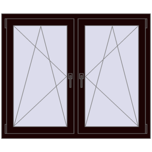 Zamów teraz Okna skrzydłowe 1275x1055 mm REHAU ENERGY-SAVING SYNEGO MD CHOCOLATE_BROWN dwustronny