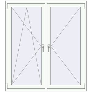 Buy Tilt-and-Turn 1300x1500 mm REHAU RENOVATION EURO 70 RAL 9016 Traffic white two-sided