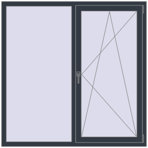 Buy Tilt-and-Turn 1450x1500 mm CLASICTHERM 70 ANTHRACITE_GREY_STRUKTURAL two-sided