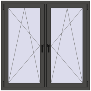 Zamów teraz Okna skrzydłowe 1305x1250 mm REHAU ENERGY-SAVING SYNEGO MD BASALT_GREY dwustronny