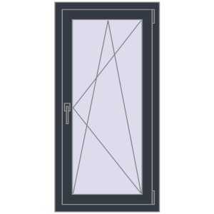 Buy Tilt-and-Turn 600x1150 mm REHAU OPTIMUM EURO-DESIGN 70 ANTHRACITE_GREY_STRUKTURAL two-sided