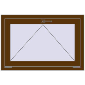 Buy Tilt-and-Turn 900x600 mm EPSILON OPTIMA WALNUT two-sided