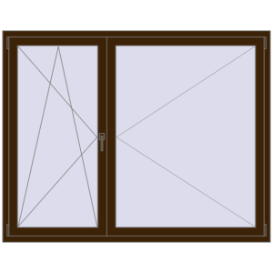 Buy Tilt-and-Turn 1800x1420 mm REHAU OPTIMUM EURO-DESIGN 70 DARK_OAK two-sided