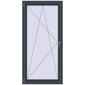 Buy Tilt-and-Turn 850x1750 mm REHAU OPTIMUM EURO-DESIGN 70 ANTHRACITE_GREY_STRUKTURAL two-sided