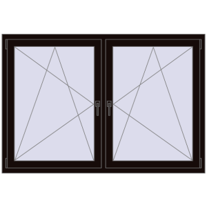 Zamów teraz Okna skrzydłowe 1725x1130 mm REHAU ENERGY-SAVING SYNEGO MD BLACK_BROWN dwustronny