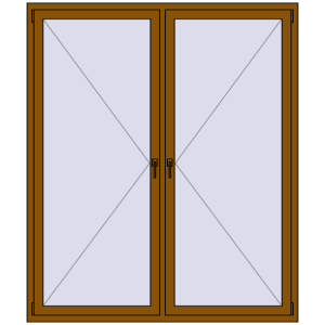 Buy Tilt-and-Turn 1700x2000 mm REHAU OPTIMUM EURO-DESIGN 70 GOLDEN OAK two-sided