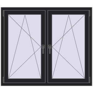 Zamów teraz Okna skrzydłowe 1275x1100 mm REHAU ENERGY-SAVING SYNEGO MD BLACK_ULTI-MATT dwustronny