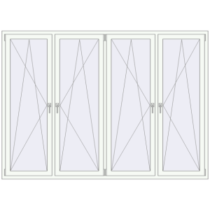Buy Tilt-and-Turn 2500x1800 mm REHAU ENERGY-SAVING SYNEGO MD ANTHRACITE_GREY_STRUKTURAL external