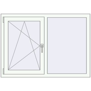 Buy Tilt-and-Turn 1240x880 mm REHAU OPTIMUM EURO-DESIGN 70 RAL 9016 Traffic white two-sided