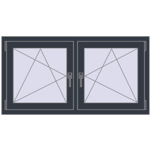 Zamów teraz Okna skrzydłowe 1335x650 mm REHAU ENERGY-SAVING SYNEGO MD ANTHRACITE_GREY_STRUKTURAL dwustronny