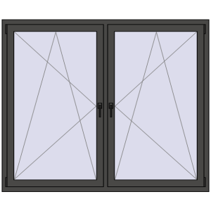 Zamów teraz Okna skrzydłowe 1815x1460 mm REHAU ENERGY-SAVING SYNEGO MD BASALT_GREY dwustronny